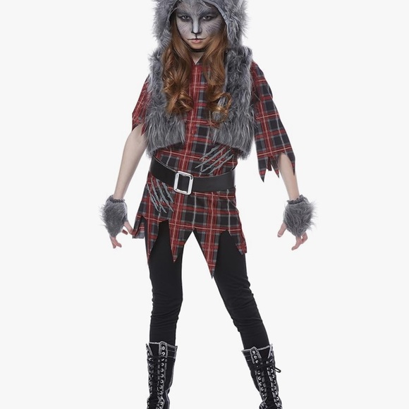California Costumes Werewolf Outfit with Gray Fur and Red Plaid - Picture 1 of 5